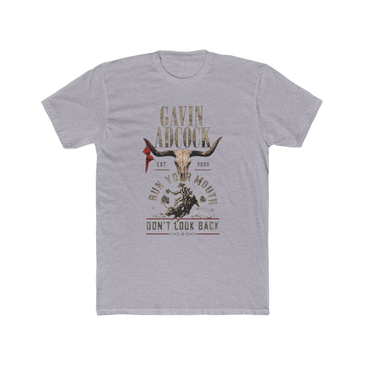 Gavin Adcock Steer Skull distressed Fleece T Shirt - Premium Graphic Apparel Collective - alternate angle 3, merchandise