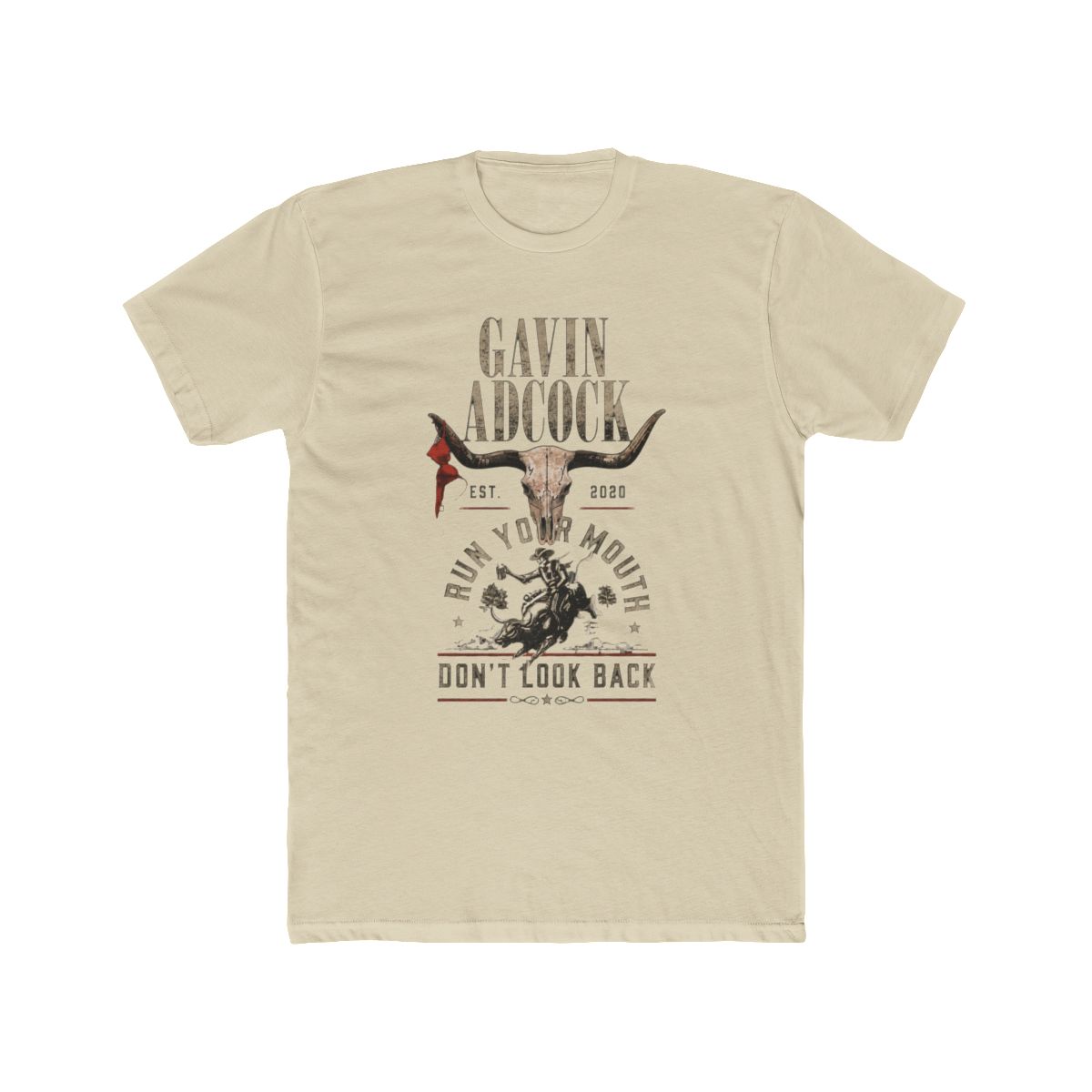 Gavin Adcock Steer Skull distressed Fleece T Shirt - Premium Graphic Apparel Collective